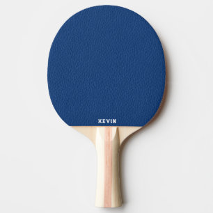Raquete De Ping Pong Monograma Preto de Couro Azul e Azul de luxo