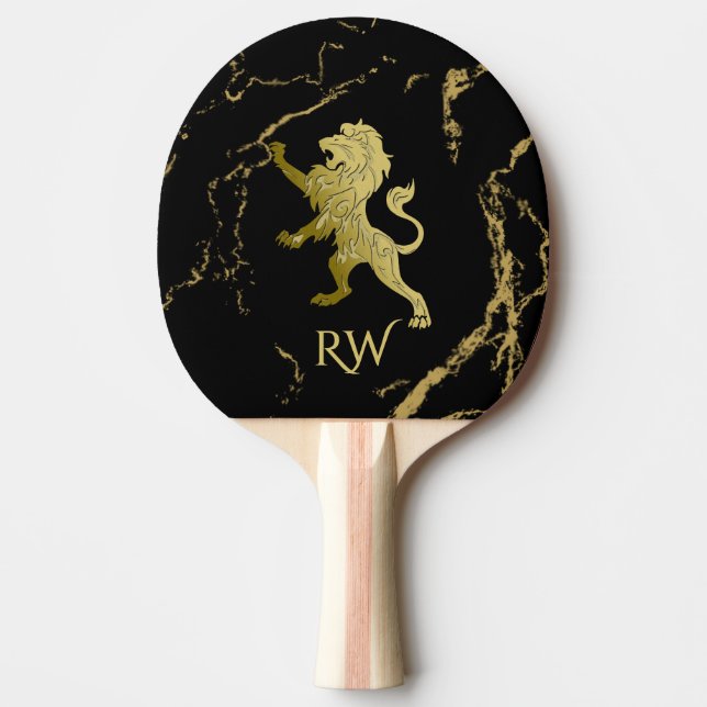 Raquete De Ping Pong Monograma Real do Leão ouro (Frente)