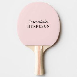 Raquete De Ping Pong Monograma Rosa Corado Moderno Minimalista Arte Fem