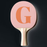 Raquete De Ping Pong Monograma Simples Personalizado, Rosa e Laranja<br><div class="desc">Monograma Simples Personalizado Pink Pink e Pino Pino Ping Laranja Pino</div>