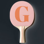 Raquete De Ping Pong Monograma Simples Personalizado, Rosa e Laranja<br><div class="desc">Monograma Simples Personalizado Pink Pink e Pino Pino Ping Laranja Pino</div>