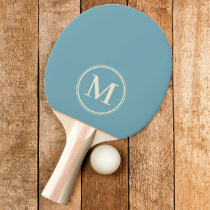 Raquete De Ping Pong Monograma Sólido Cor de Aqua Quente da Tarde
