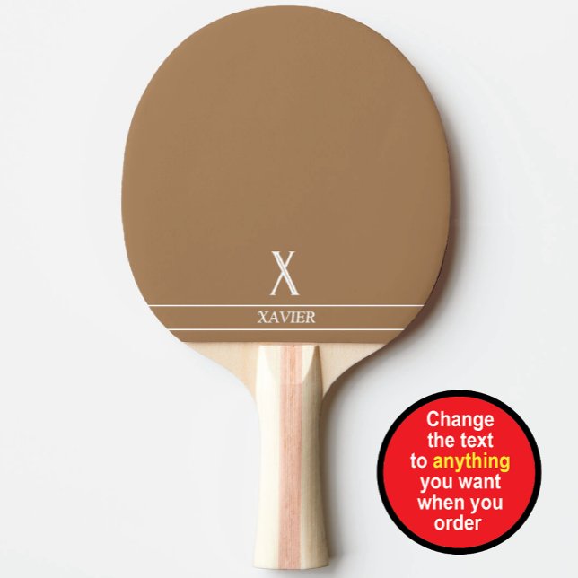 Raquete de Ping Pong Monogramada Marrom Camelo (Criador carregado)