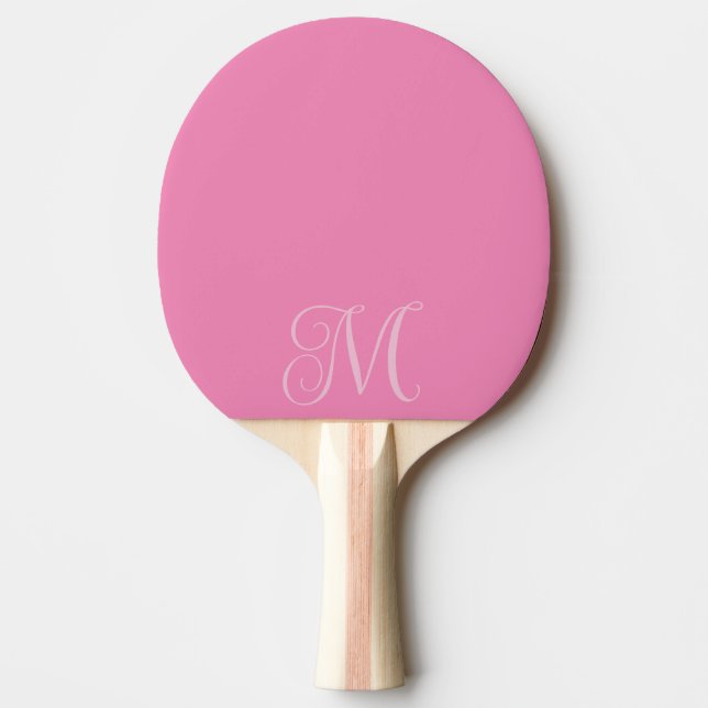Raquete de Ping Pong Monogramada Rosa Pastel (Frente)