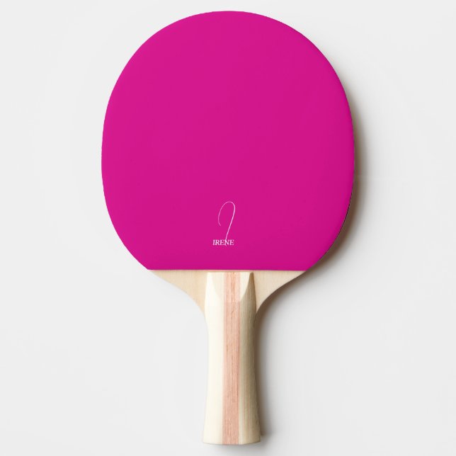 Raquete de Ping Pong Monogramada Rosa Vibrante (Frente)