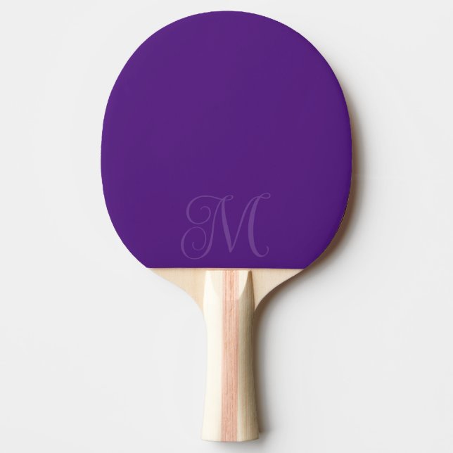 Raquete de Ping Pong Monogramada Roxa Com Inicial (Frente)