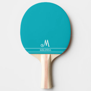 Raquete de Ping Pong Monogramada Verde Azul