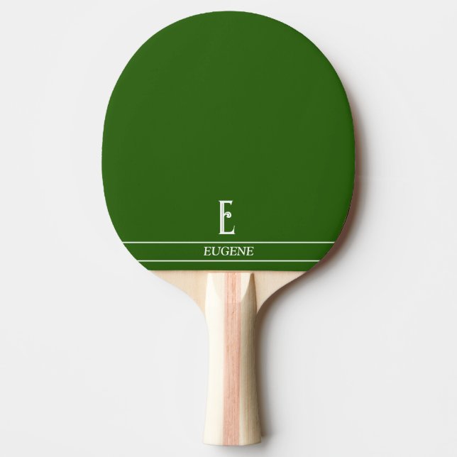 Raquete de Ping Pong Monogramada Verde Caçador (Frente)