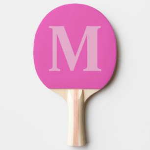 Raquete De Ping Pong monogramas mbre poeirento rosa cor-de-rosa