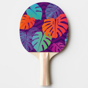 Raquete De Ping Pong Monstera Deliciosa: Arte Tropical.
