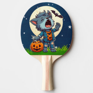 Raquete De Ping Pong Monstro de lobisomem girino bonito com abóbora