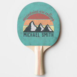 Raquete De Ping Pong Montanhas pastéis vintage estão chamando monograma