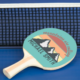 Raquete De Ping Pong Montanhas pastéis vintage estão chamando monograma