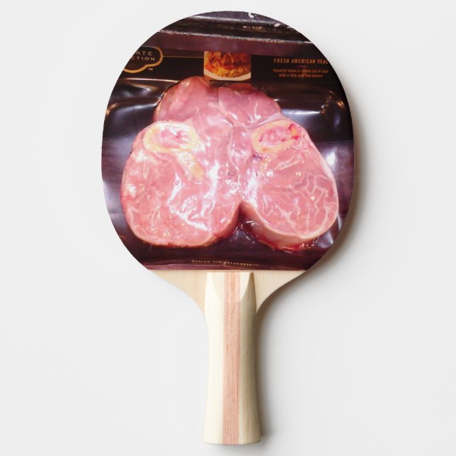 Raquete De Ping Pong mordaça engraçada da carne da vitela dos (Frente)
