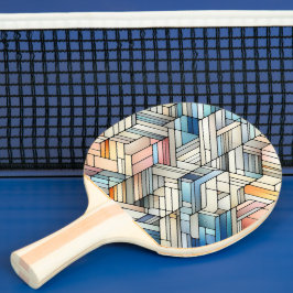 Raquete De Ping Pong Mosaico Geométrico