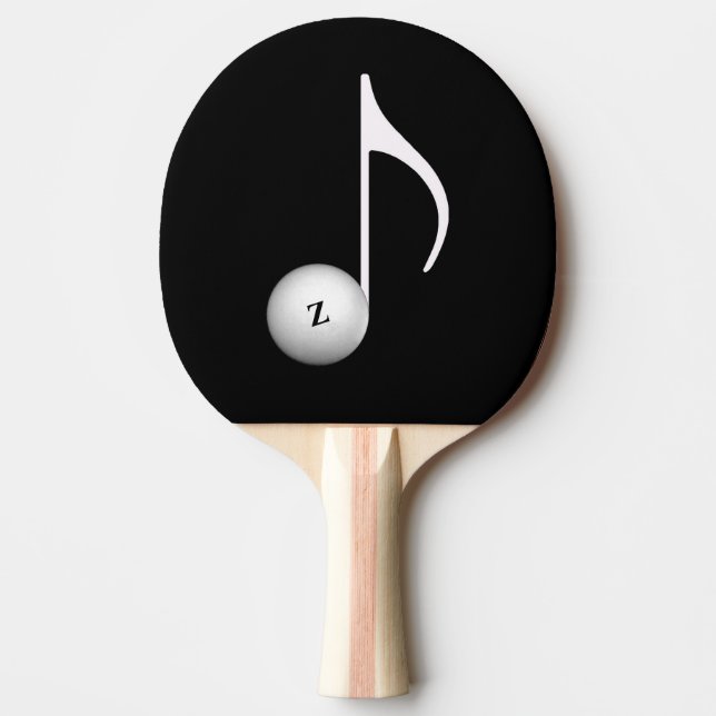 Raquete De Ping Pong música inspirada em preto (Frente)