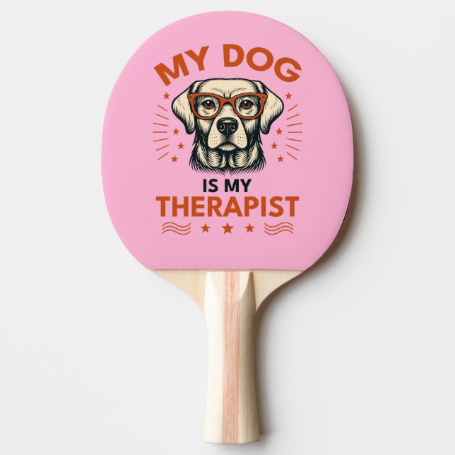 Raquete De Ping Pong My dog is my therapist (Frente)