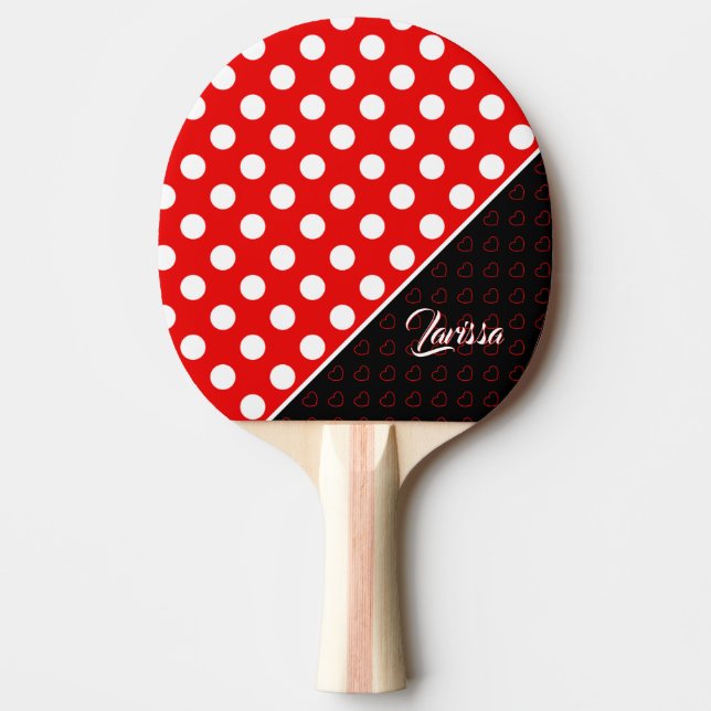 Raquete De Ping Pong Na moda Modelo de Nome Personalizado Vermelho/ Pre (Frente)