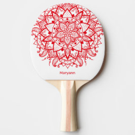 Raquete De Ping Pong Na moda Red Mandala Boho Personalizado