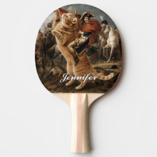 Raquete De Ping Pong Napoleão Montado em Gato de Batalha Gigante