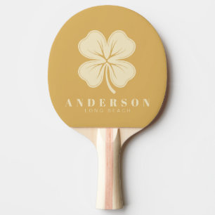 Raquete De Ping Pong Nascer do Sol na Areia Trevo de Quatro Folhas com 