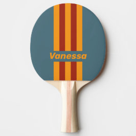 Raquete De Ping Pong Nascer do Sol Retro em Listras de Alfinete de Ardó