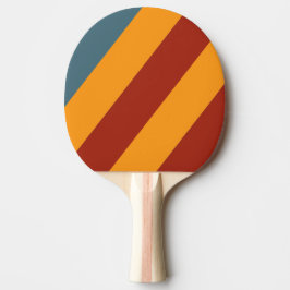 Raquete De Ping Pong Nascer do Sol Retro em Listras Negras em Negrito