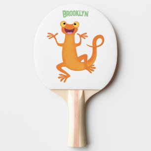 Raquete De Ping Pong Nata-dançarina de laranja feliz e giro
