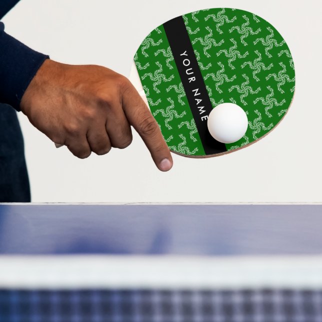 Raquete De Ping Pong Natal Garland, Verde, Seu nome, Personalize (Insitu)