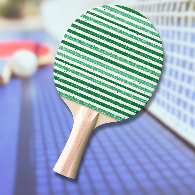 Raquete De Ping Pong Nature Green White Horizontal Glitter Stripes (Criador carregado)