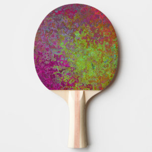 Raquete De Ping Pong Negra, Colorida, Tinta De Splatter, Abstrato Grung