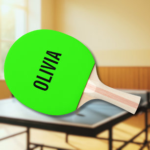 Raquete De Ping Pong Neon Green Modern Name Tendência minimalista