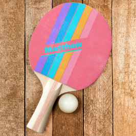 Raquete De Ping Pong Neon Sunrise dos anos 80 com Nome