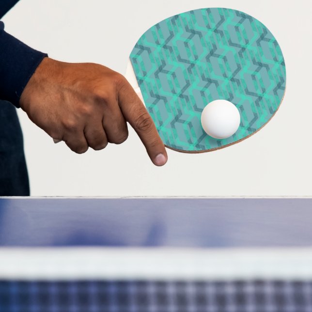 Raquete De Ping Pong Neon turquoise pattern on grey background. (Insitu)