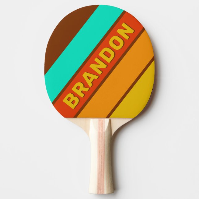 Raquete De Ping Pong Nevoeiro no chão da floresta esfolado com nome (Frente)