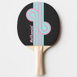 Raquete De Ping Pong Noite Retro Prism Loop com Nome