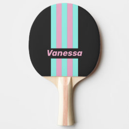 Raquete De Ping Pong Noite Retro Prism Pin Listras com Nome
