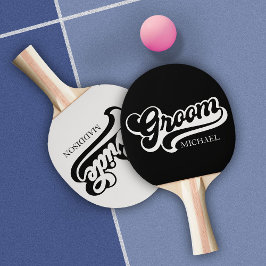 Raquete De Ping Pong Noiva e Noivo Personalizados Vintage