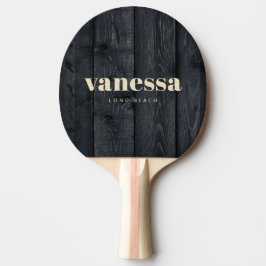 Raquete De Ping Pong Nome Clássico Minimalista Moderno em Madeira Carbo