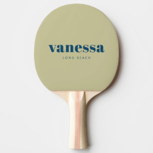 Raquete De Ping Pong Nome Clássico Minimalista Moderno em Poeira Salvia
