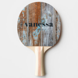 Raquete De Ping Pong Nome Clássico Moderno Minimalista em Madeira com L
