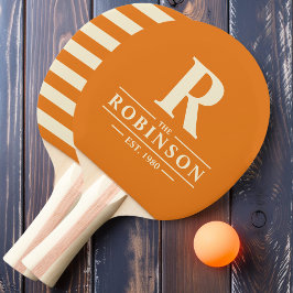 Raquete De Ping Pong Nome da família e Citros Quentes Iniciais do Polo