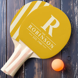 Raquete De Ping Pong Nome Da Família E Polo Inicial De Linho De Girasso