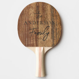 Raquete De Ping Pong Nome da Família Escrito à Mão em Madeira de Cedro