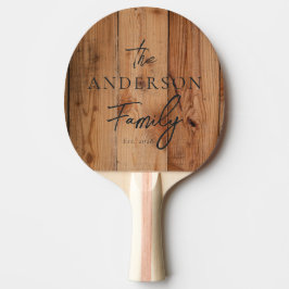 Raquete De Ping Pong Nome da Família Escrito à Mão em Maple Corte Gross
