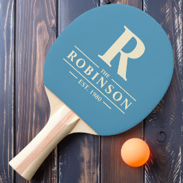 Raquete De Ping Pong Nome da Família & Inicial Aqua Splash