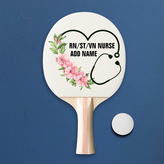 Raquete De Ping Pong Nome de Enfermeiro Veterano Registrado por Estudan (Criador carregado)