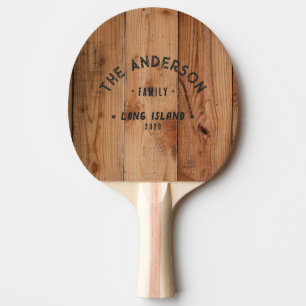 Raquete De Ping Pong Nome de Família Vintage Litoral Maple Corte Grosso