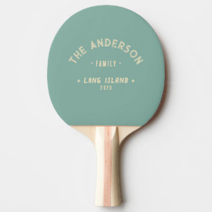 Raquete De Ping Pong Nome de Família Vintage Praia Aqua Reef