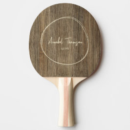Raquete De Ping Pong Nome de Hickory em Círculo Desenhado 